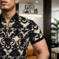 Men's Cooling Stretch Stand Collar 3D Floral Shirt